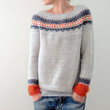 Atiq™-  Mysigt Chic Pullover-tröja med båthals